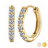 Lab Grown Diamond Hoop Earrings - Round Cut Classic Hoop Earrings for Everyday Jewelry - Gold Plating
