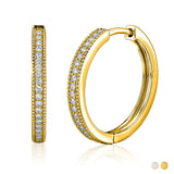 Lab Diamond Round Cut Classic Hoop Earrings