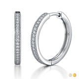 Lab Diamond Round Cut Classic Hoop Earrings