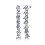 1 Carat Round Cut Lab Diamond Linear Drop Earrings