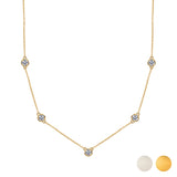 1 Carat Lab Grown Diamond Five Stone Bezel Station Necklace in 18K  Gold Plating for Women