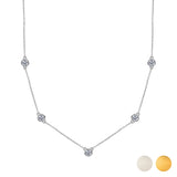 1 Carat Lab Diamond Five Stone Bezel Station Necklace