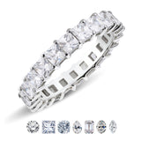 6.25 Carat Princess Cut Cubic Zirconia Eternity Anniversary Ring - Classic Prong Style Wedding Ring in White Gold Plating for Women