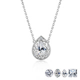 2 Carat Pear Cut Vintage Filigree Necklace - Moissanite Pendant in 18K White Gold Plating for Women