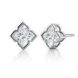 5.5 Carat Moissanite Flower Stud Earrings