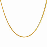 JeenMata 17- & 18-Inches Snake Chain Necklace in Yellow Gold Plating - Fashion Necklace for Everyday Wear