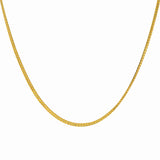JeenMata 16-18 Inches Flat Curb Chain Necklace in Yellow Gold Plating - Fashion Necklace for Everyday Wear