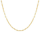 JeenMata 16-18 Inches Twinkle Link Chain Necklace in Yellow Gold Plating - Fashion Necklace for Everyday Wear