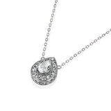 1 Carat Pear Cut Vintage Filigree Necklace - Moissanite Pendant in 18K White Gold Plating for Women
