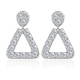Geometric Triangle Drop Earrings – Elegant Sparkling Statement Jewelry