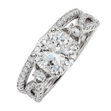 JeenMata 2.5 Carat Round Brilliant Cut Moissanite - Infinity Bridal Ring Set in 18K White Gold Plating for Women