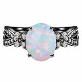 Inifnity 3.5 Ct Oval Cut Lab Created Opal Milgrain Engagement Ring