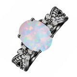 Inifnity 3.5 Ct Oval Cut Lab Created Opal Milgrain Engagement Ring