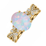 Inifnity 3.5 Ct Oval Cut Lab Created Opal Milgrain Engagement Ring