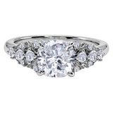 JeenMata 2.5 Carat Cushion Cut Moissanite - Multi-Stone Engagement Ring in 18K White Gold Plating for Women