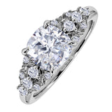 JeenMata 2.5 Carat Cushion Cut Moissanite - Multi-Stone Engagement Ring in 18K White Gold Plating for Women