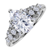 JeenMata 2.5 Carat Pear Cut Moissanite - Multi-Stone Engagement Ring in 18K White Gold Plating for Women