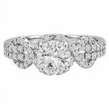 JeenMata 2 Carat Round Brilliant Cut Lab Grown Diamond - Engagement Rings in 18K White Gold Plating for Women
