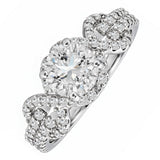 JeenMata 2 Carat Round Brilliant Cut Lab Grown Diamond - Engagement Rings in 18K White Gold Plating for Women