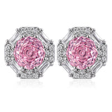Pink Halo Stud Earrings – Elegant Floral Inspired Sparkling Jewelry