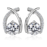 Modern Swirl Teardrop Stud Earrings – Elegant Silver Fashion Jewelry