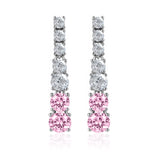 Pink Drop Dangle Earrings – Elegant Linear Statement Jewelry