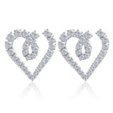 Modern Heart Swirl Earrings – Stylish Sparkling Fashion Jewelry
