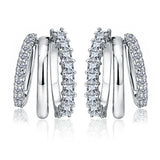 Elegant Twisted Hoop Earrings – Modern Layered Stud Hoops