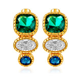 Colorful Gemstone Style Hoop Earrings – Elegant Classic Jewelry