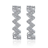 Modern Zigzag Crystal Hoop Earrings – Modern Stud Hoops