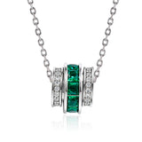 Elegant Green Barrel Pendant Necklace – Modern Sparkling Fashion Jewelry
