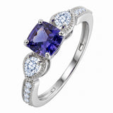 1.35 Ct Cushion Lab Alexandrite Vintage Milgrain Engagement Ring