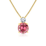 3.75 Carat Birthstone Dangling Round Cut Necklace