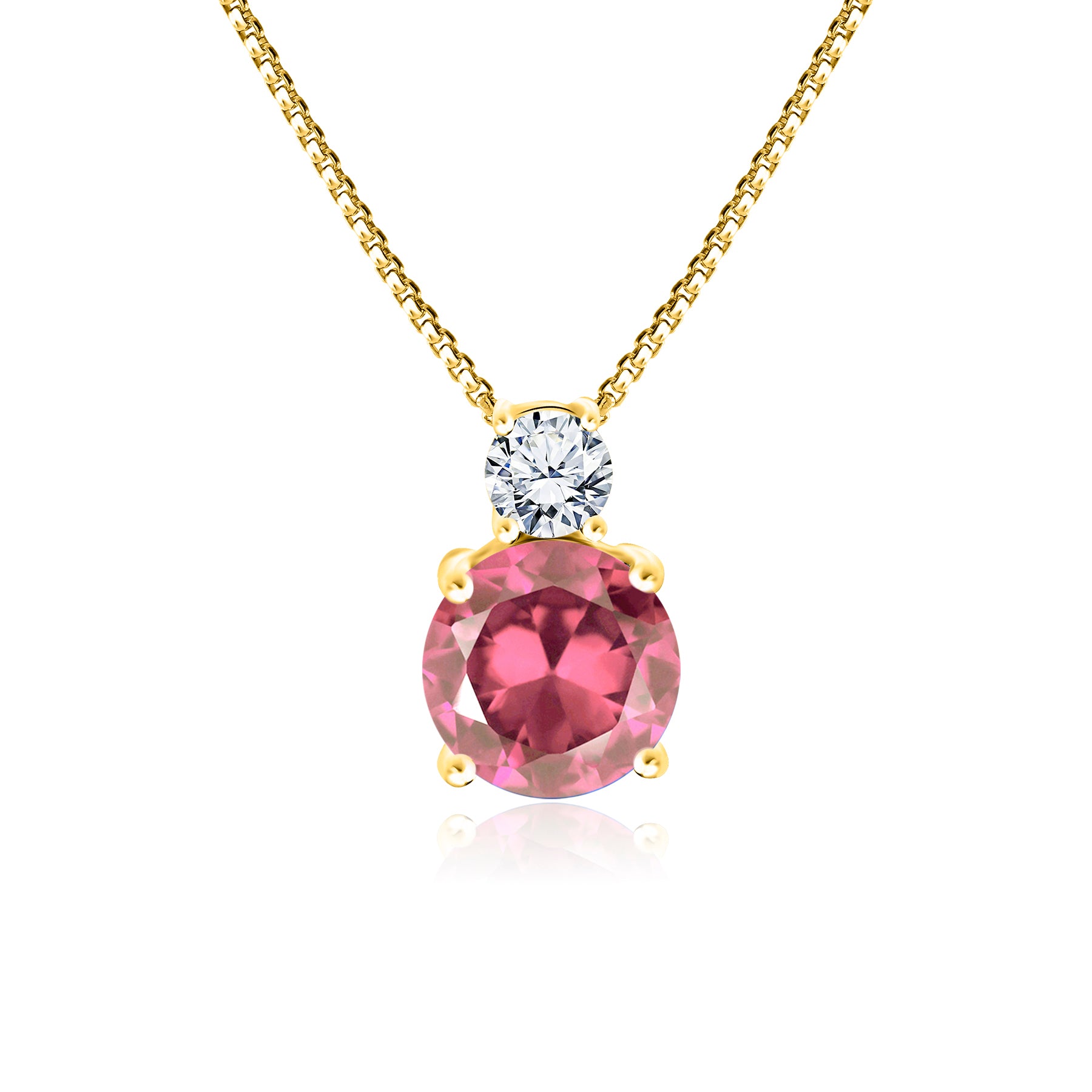 3.75 Carat Birthstone Dangling Round Cut Necklace