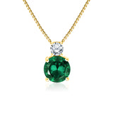 3.75 Carat Birthstone Dangling Round Cut Necklace