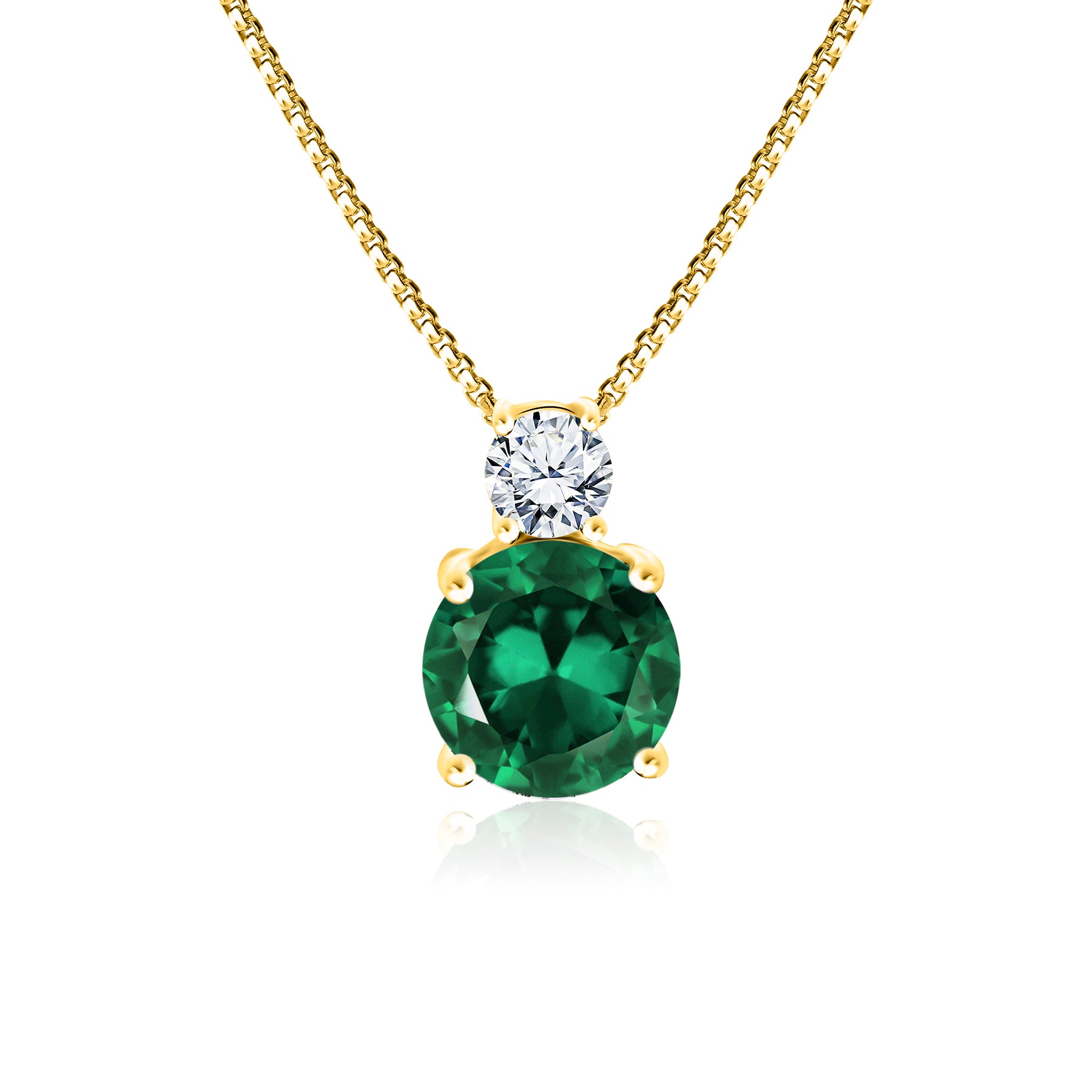3.75 Carat Birthstone Dangling Round Cut Necklace