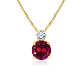 3.75 Carat Birthstone Dangling Round Cut Necklace
