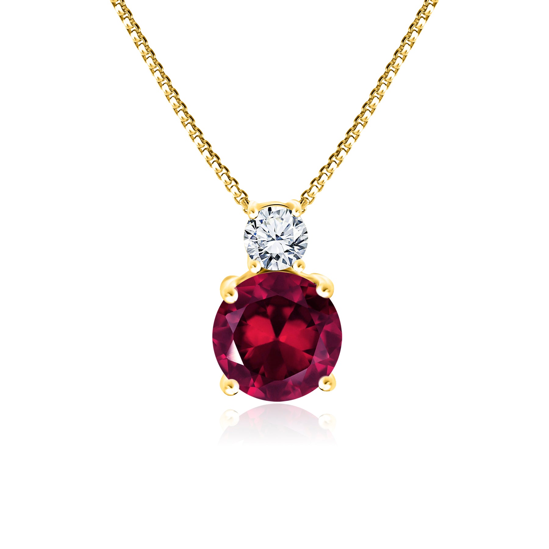3.75 Carat Birthstone Dangling Round Cut Necklace