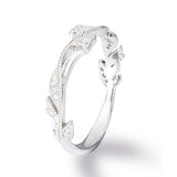 Art Deco Milgrain 0.25 Ct Round Cut Vine Wedding Band