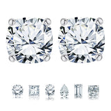 Moissanite 4 Prong Solitaire Stud Earrings