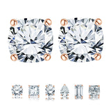 Moissanite 4 Prong Solitaire Stud Earrings