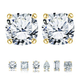 Moissanite 4 Prong Solitaire Stud Earrings