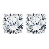 Certified 4 Carat Cushion Cut Moissanite 4 Prong Solitaire Stud Earrings In 18K Rose Gold Plating Over Silver