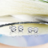 Certified - 4 Prong - 1 Carat Cushion Cut Moissanite - Solitaire Stud Earrings - 18K Rose Gold Plating Over Silver