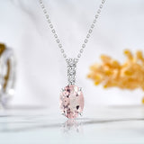 Flawless 1.25 Carat Oval Cut - Pink Tourmaline - October Birthstone Pendant Necklace for Women in 18K White Gold over Silver