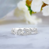 0.30 ct - Vintage Style - Milgrain - Stackable Ring