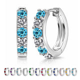 2 Carat Birthstone & Cubic Zirconia Multicolor Hoop Earrings