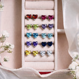 Gorgeous 1.5 Carat Heart Cut - Emerald - May Birthstone Solitaire Stud Earrings in 18K  Gold Plating for Women
