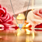 Gorgeous 1 Carat Heart Cut - Cubic Zirconia - April Birthstone Pendant Necklace in 18K White Gold Plating over Silver