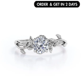 1 Ct Round Moissanite Vine Engagement Ring